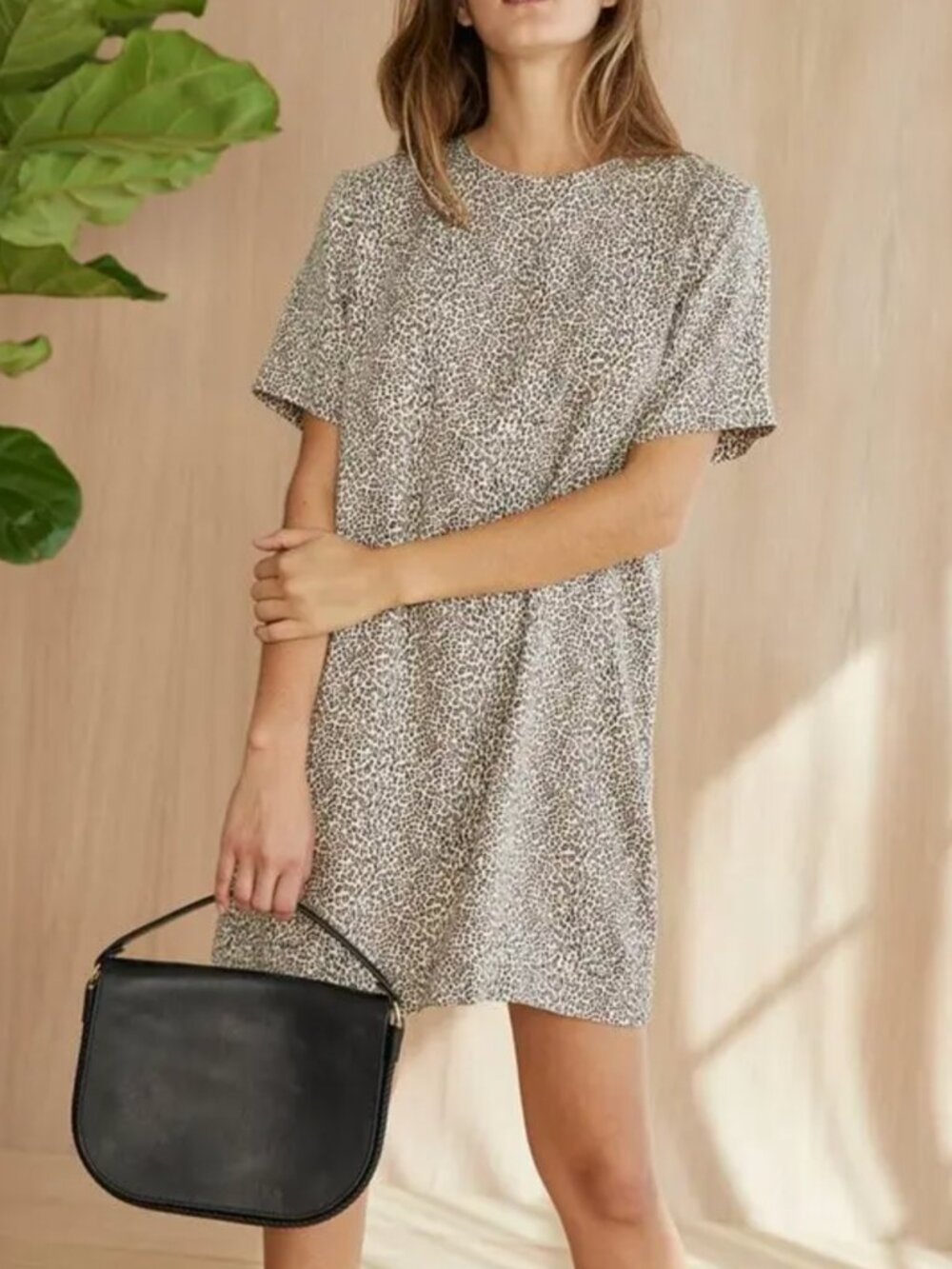 NWOT Jenni Kayne Leopard Print T-Shirt Dress XS